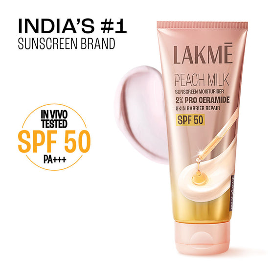 Lakmē Peach Milk SPF 50 Sunscreen Moisturiser