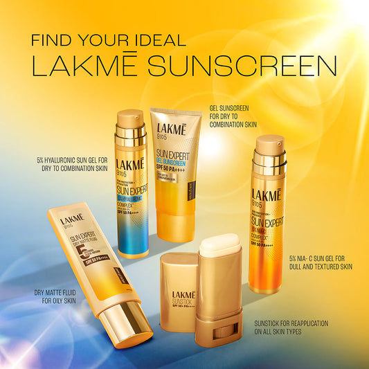 Lakmē Sunscreen Gel SPF 50 PA+++Niacinamide, Water-Light, For Normal to Oily Skin,No White Cast