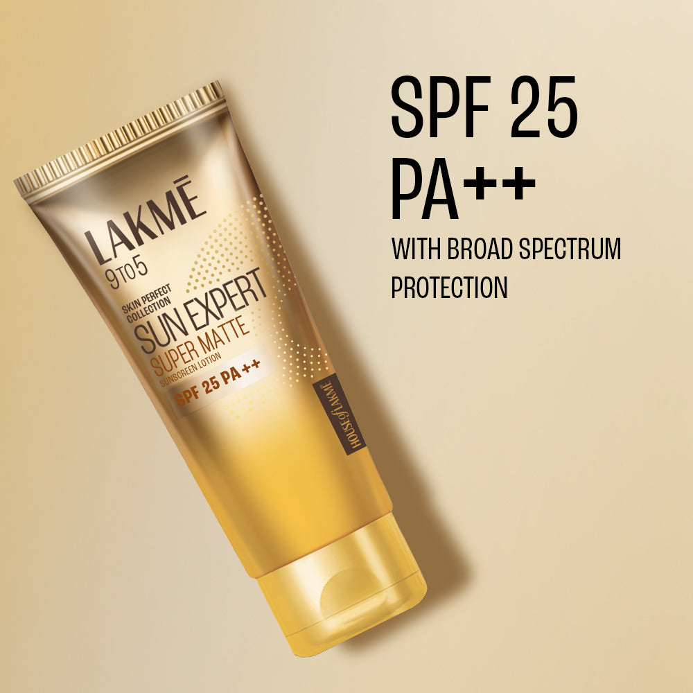 Lakmē Sun Expert SPF 25 PA++ Super Matte Lotion Sunscreen, Lightweight, Non Sticky,50ml
