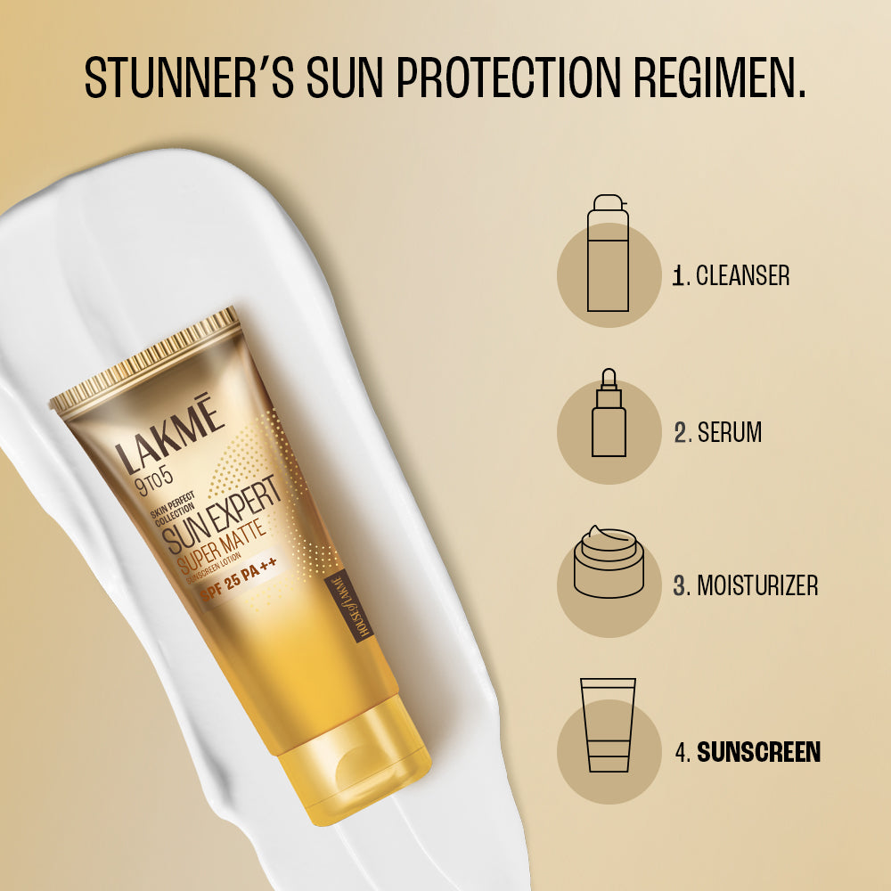 Lakmē Sun Expert SPF 25 PA++ Super Matte Lotion Sunscreen, Lightweight, Non Sticky,50ml