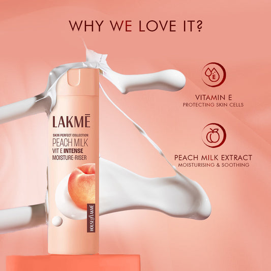 Lakmē Peach Ceramide Moisturizer with Hyaluronic,For Dry Skin, Normal Skin & Sensitive Skin 60ml
