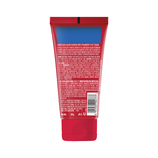 Lakmē Blush & Glow Strawberry Freshness Gel Face Wash with Strawberry Extracts, 150g