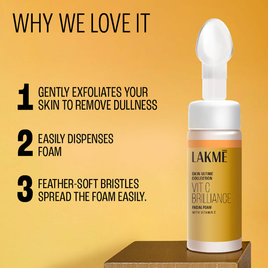 Lakmē Vitamin C Brilliance Facial Foam Vitamin C Foaming Facewash for brighter skin 150ML