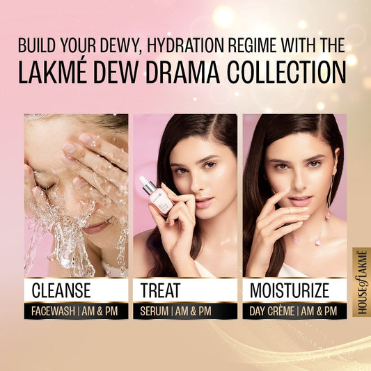 Lakmē Dew Drama Gel Creme, Pro-Ceramides, Vit E + Vit B3 + Vit F 50G