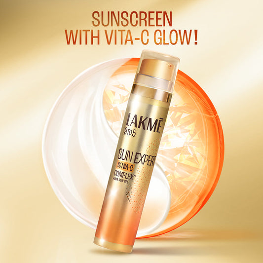 Lakmē 1% Niacinamide & VIT C water-light Sunscreen gel SPF 50 Pa++++For Oily Skin,2X Glow, 56G