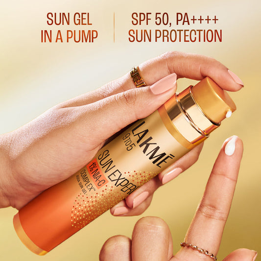 Lakmē 1% Niacinamide & VIT C water-light Sunscreen gel SPF 50 Pa++++For Oily Skin,2X Glow, 56G