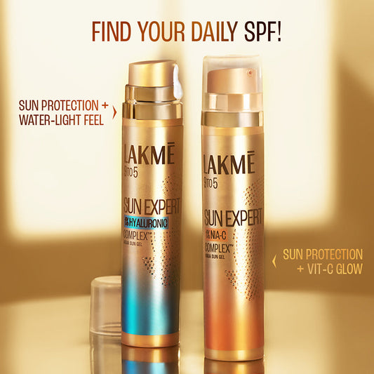 Lakmē 1% Niacinamide & VIT C water-light Sunscreen gel SPF 50 Pa++++For Oily Skin,2X Glow, 56G