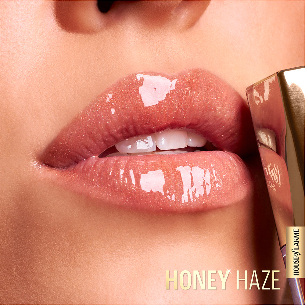 Lakmē Honey Haze lipstick shade from Lakmē Glitterati Lip Glaze