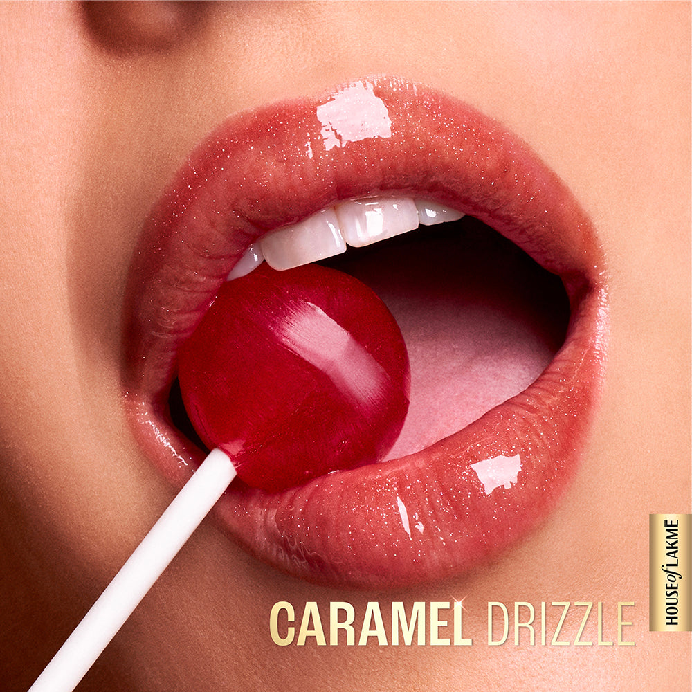 Lakmē Caramel Drizzle lipstick shade from Lakmē Glitterati Lip Glaze