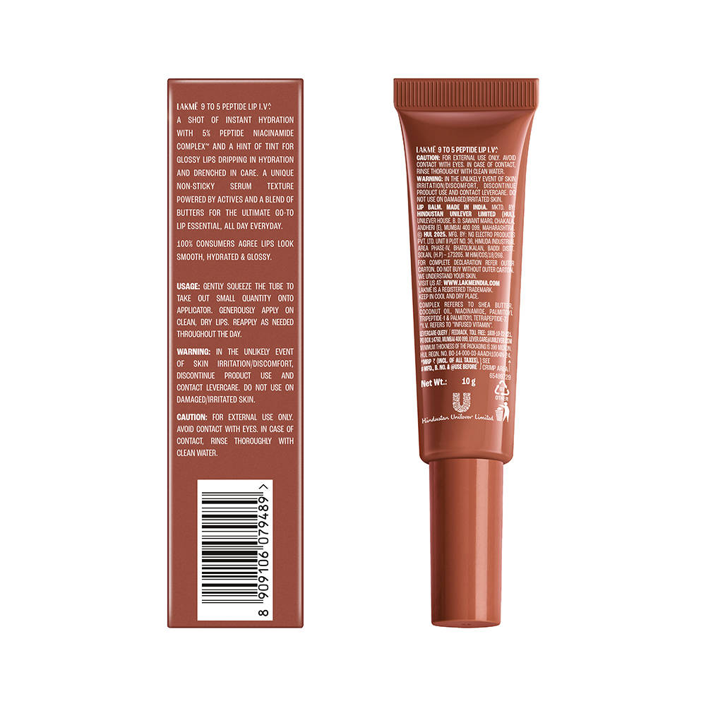 Lakmē Peptide Lip I.V. Hydrating Lip Balm Brown Lip Retreat 13
