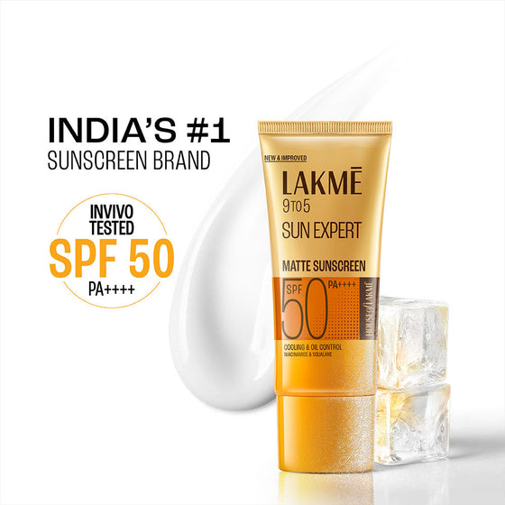 Lakmē Matte Sunscreen SPF 50 PA+++, Niacinamide|UVA/B Protection|For Normal To Oily Skin