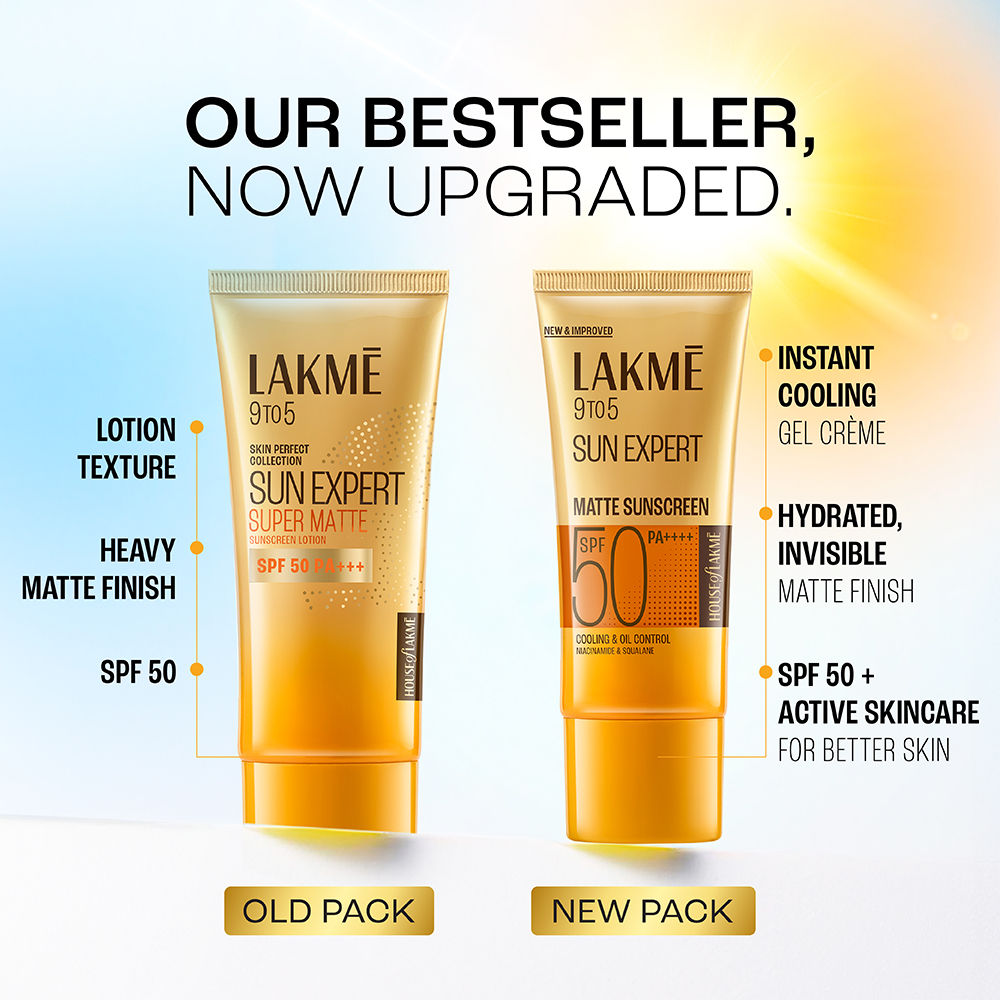 Lakmē Matte Sunscreen SPF 50 PA+++, Niacinamide|UVA/B Protection|For Normal To Oily Skin