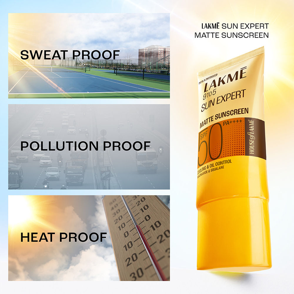Lakmē Matte Sunscreen SPF 50 PA+++, Niacinamide|UVA/B Protection|For Normal To Oily Skin