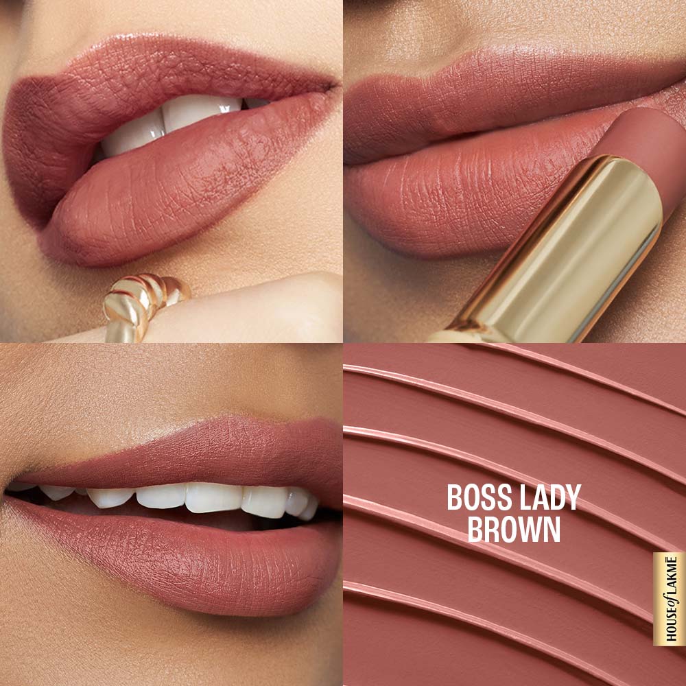 Lakmē Boss Lady Brown lipstick shade from Lakmē 9to5 Hya Matte Lipstick