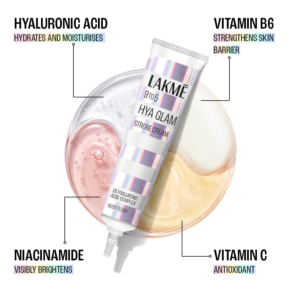 Lakmē 9to5 Hya Glam Strobe Cream in Rosy Flush - product image 9