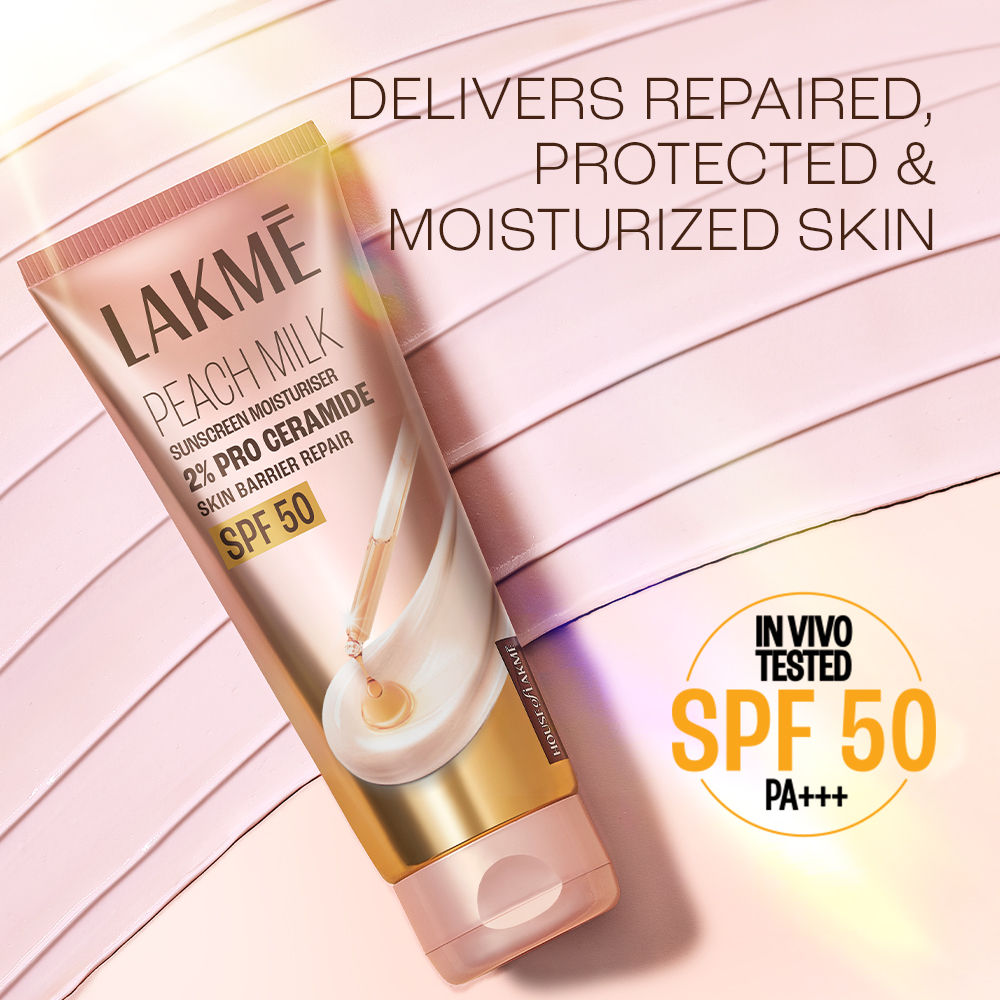 Lakmē Peach Milk SPF 50 Sunscreen Moisturiser