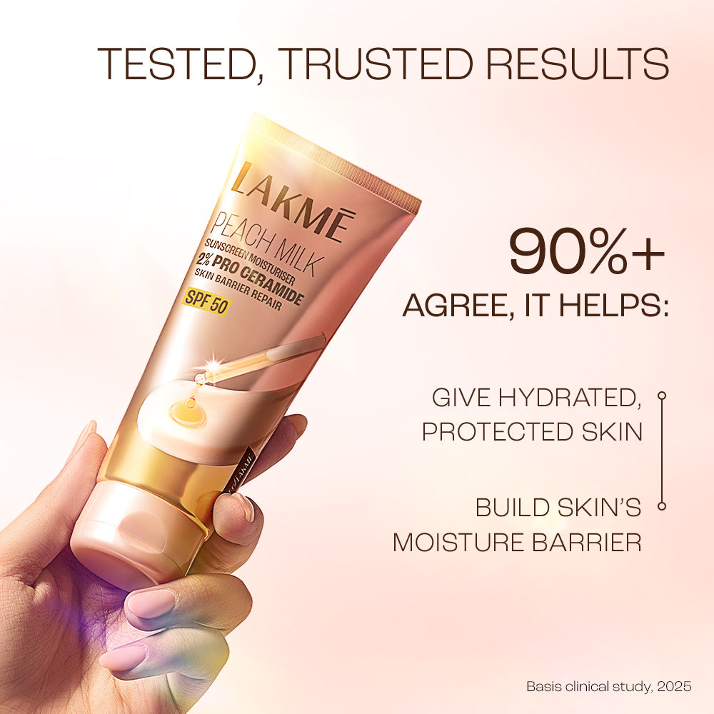 Lakmē Peach Milk SPF 50 Sunscreen Moisturiser