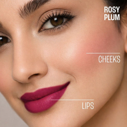 Lakmē 9to5 Double Duty Lip & Cheek Mousse Rosy Plum 4