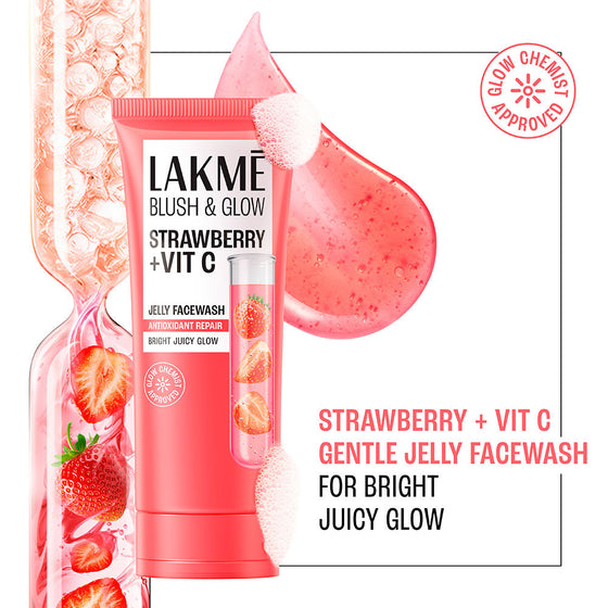 Lakmē Blush & Glow Strawberry + Vitamin C Jelly Face Wash