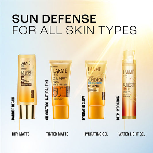 Lakmē Sun Expert Tinted Sunscreen SPF 50 PA +++ Broad spectrum  UVA/B protection Blue light protection No White Cast for all dry, oily, normal skin Matte Finish