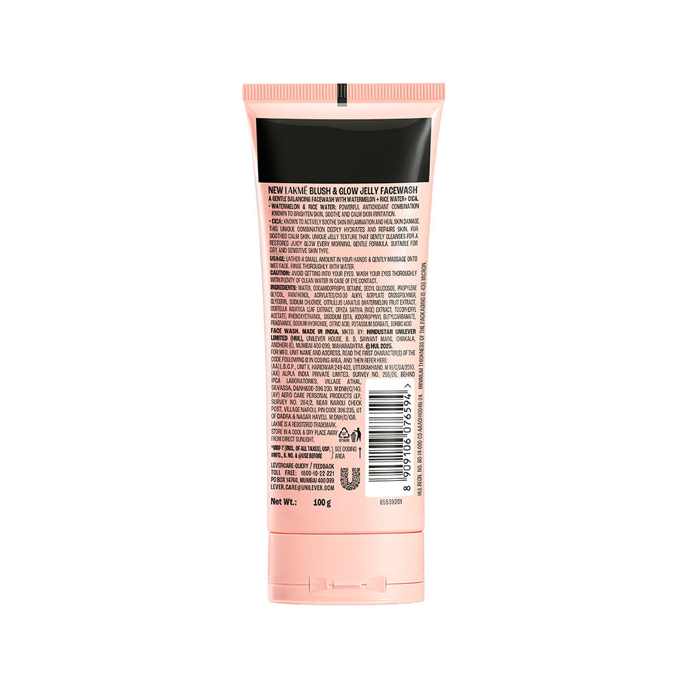 Lakmē Blush & Glow Watermelon + Rice Water Jelly Face Wash
