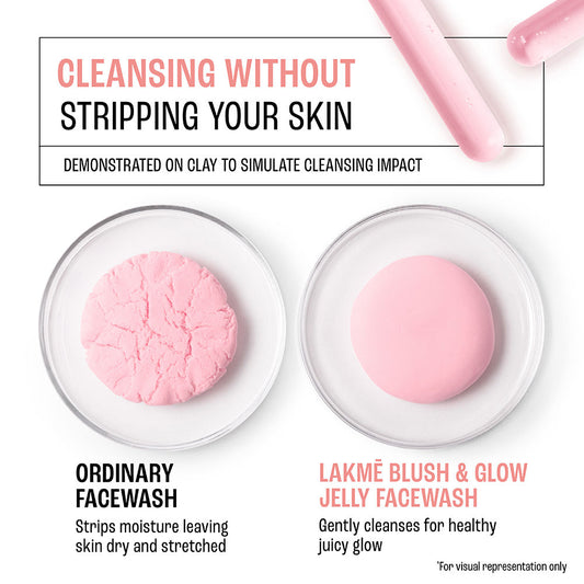 Lakmē Blush & Glow Watermelon + Rice Water Jelly Face Wash