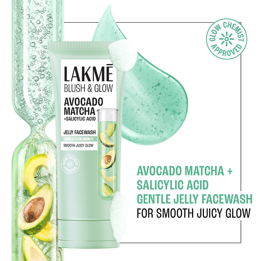 Lakmē Blush & Glow Avocado Matcha + Salicylic Acid Jelly Face Wash