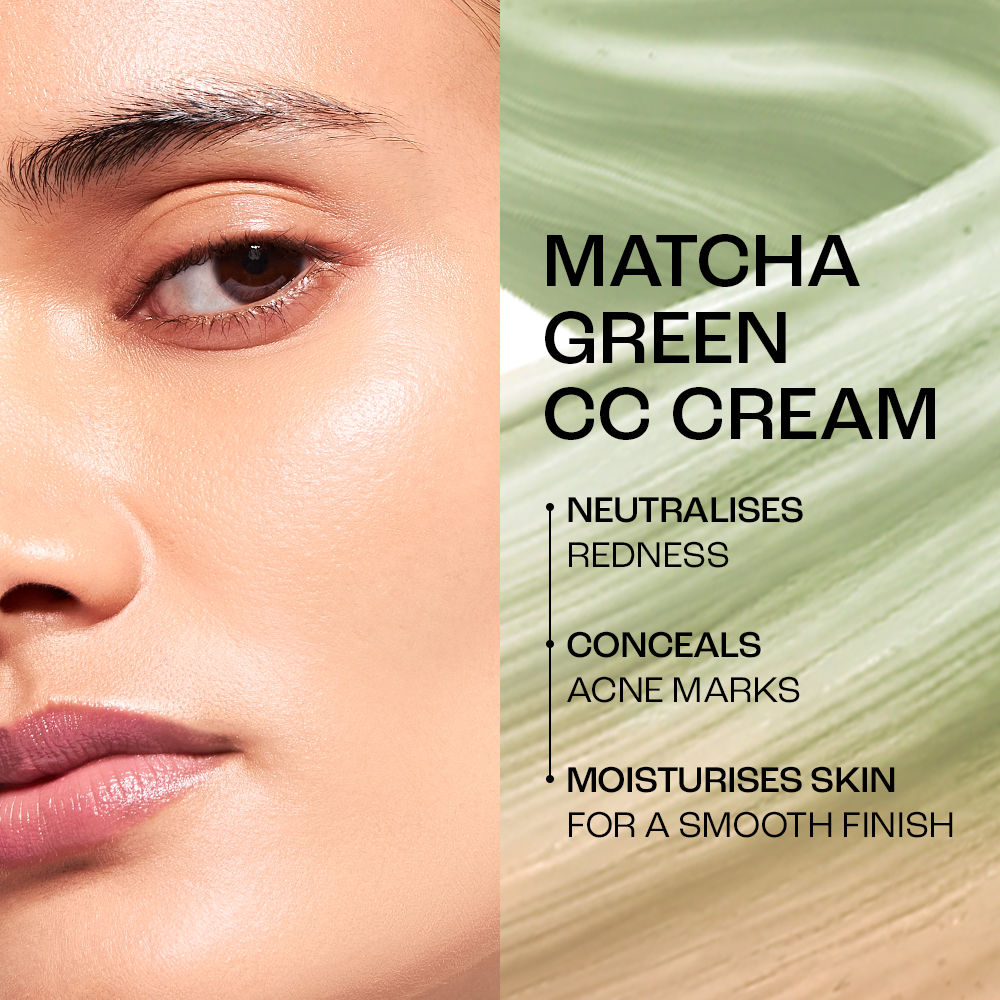Lakmē 9to5 CC+ Matcha Green CC Cream with 3% Niacinamide & SPF 50 PA+++ - 18 g