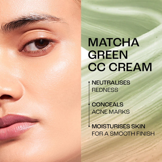 Lakmē 9to5 CC+ Matcha Green CC Cream with 3% Niacinamide & SPF 50 PA+++ - 18 g